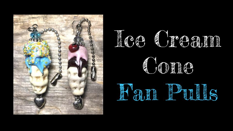 Ice Cream Cone Bead Fan Pulls